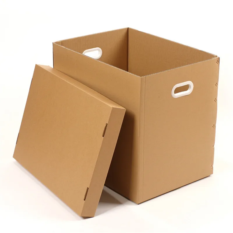 Plastic Carry Handle Carton Box For Heavy Package Corrugated Carton