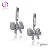 China micro pave bowknot Butterfly Knot style of 925 silver earring