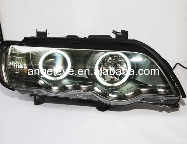For BMW x5 98-03 chrome DEL Angel Eye Projector Headlights Lighting Lamp 