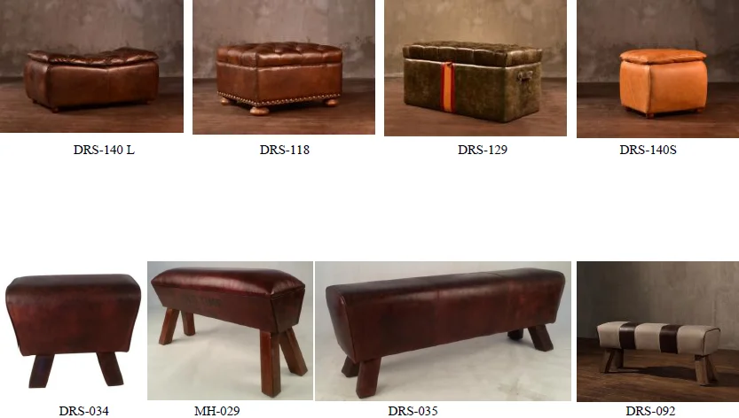 Disdressed Leather X-shaped Base Stool.png