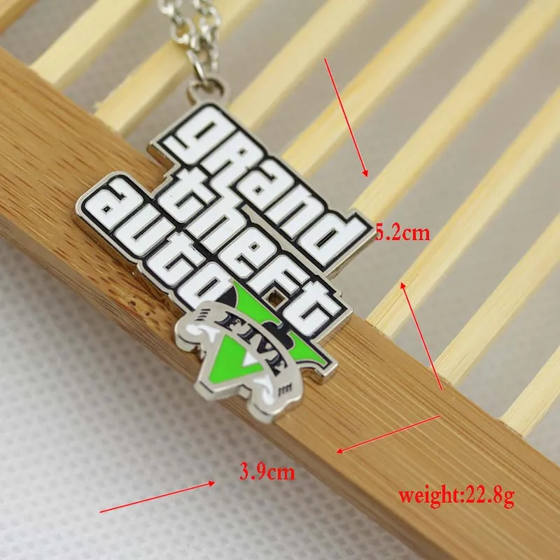 Free Shipping Fashion Gta 5 Games Grand Theft Auto V Logo Necklace