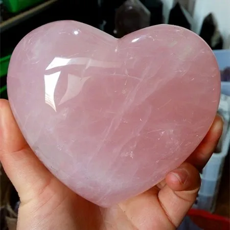 cristalli di quarzo rosa intagliato a forma di cuore Healing Heart Love pietre semi-preziose pietre Decor Gloglow 4pcs cristallo cristalloterapia 