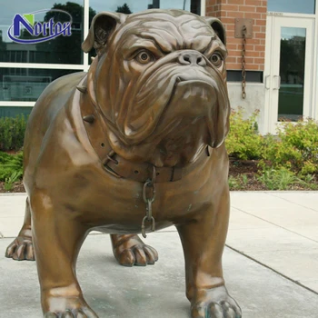 black bulldog statue