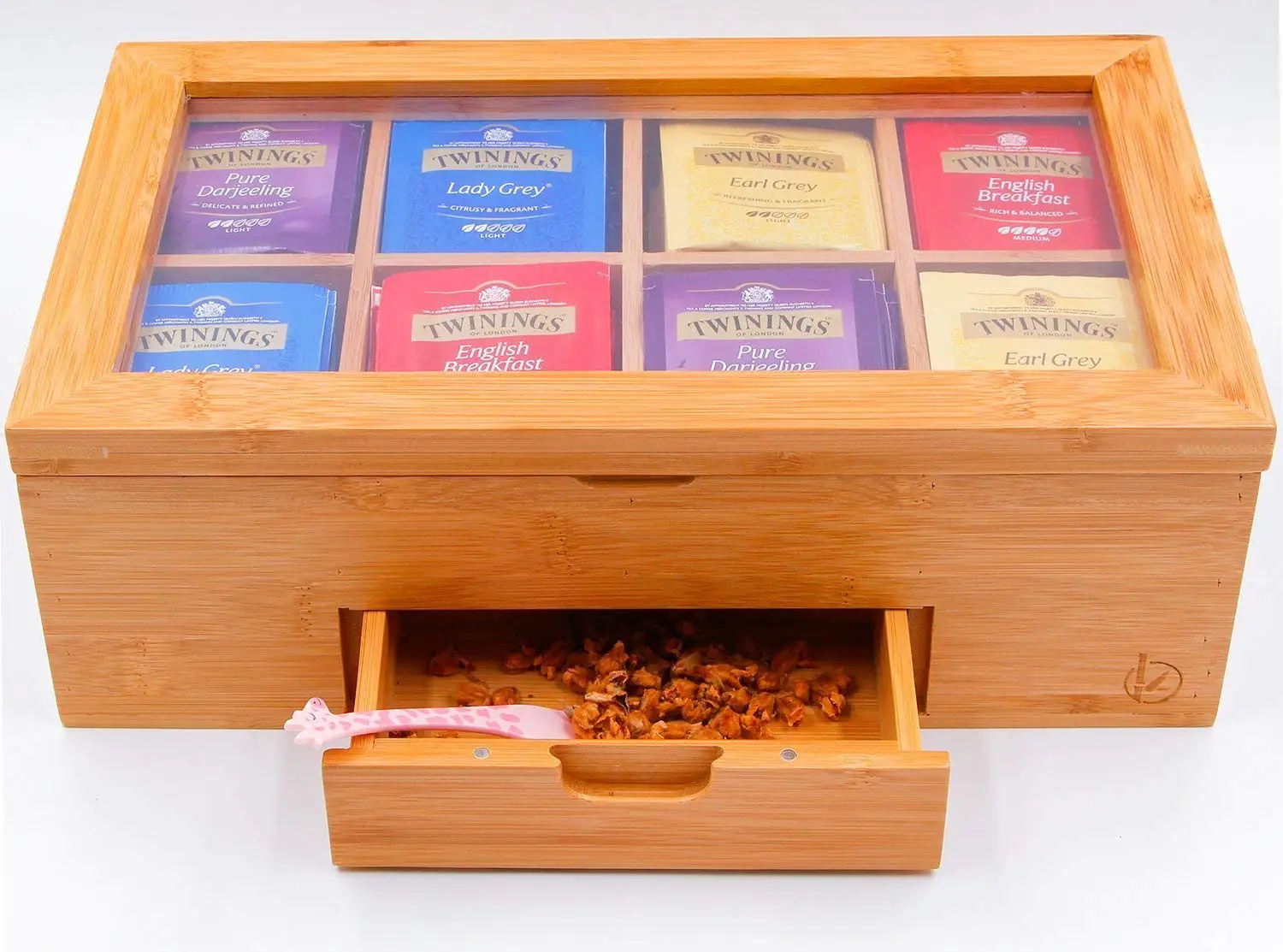 wooden tea box organizer
