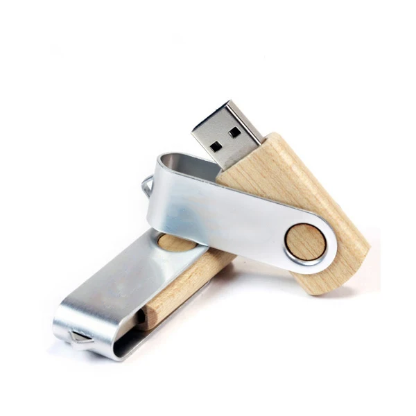 Swivel Wooden Metal USB Flash Drives Memory Pendrive 16GB 32GB with free oem logo - ANKUX.COM