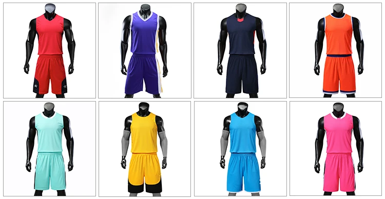 Dry Fit Fabric Team Wear Plain Black and Red Basketball Jersey Uniform