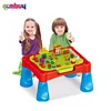New style kids play learning toys building blocks folding puzzle table