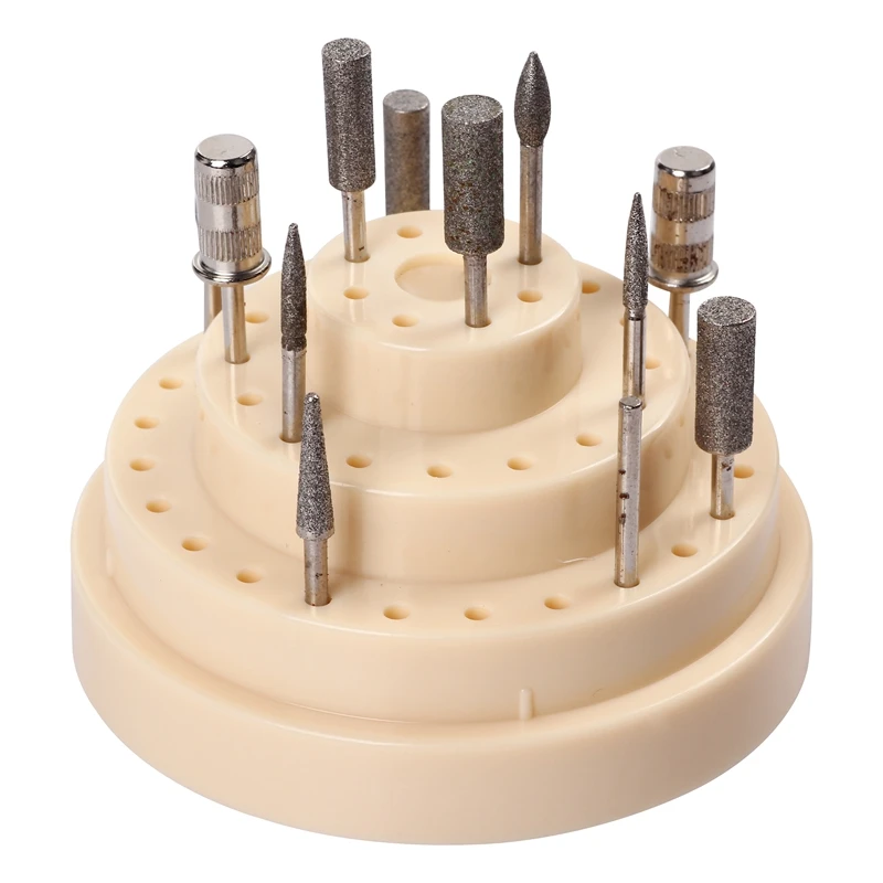 Nadeco Nail Drill Bit Dental Apricot Color Specialpurpose Pen Holder Box Nail Art Container