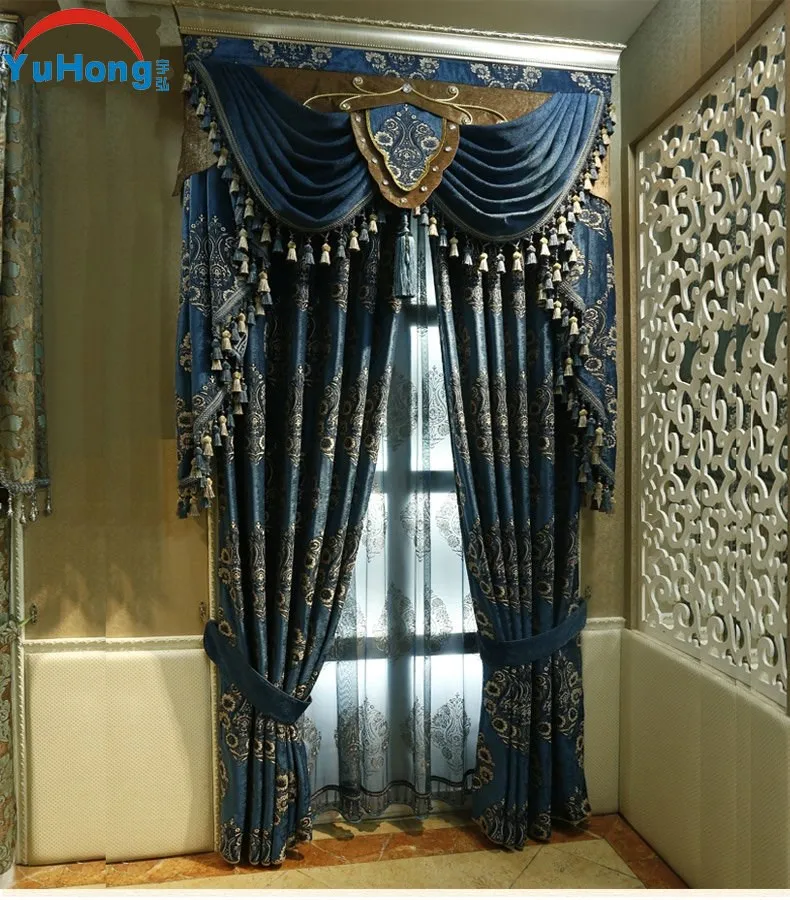 Hot Sale Luxury Jacquard Curtains And Drapes Custom Online