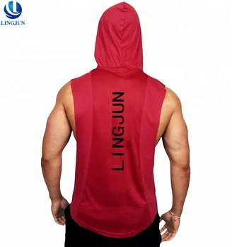 sleeveless gym hoodie mens