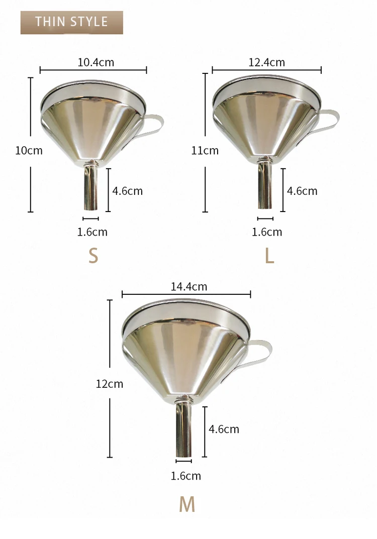 Detachable Strainer Manufacturers Custom Kitchen Accessories New Product Ideas 2019 304 Stainless Steel Funnel