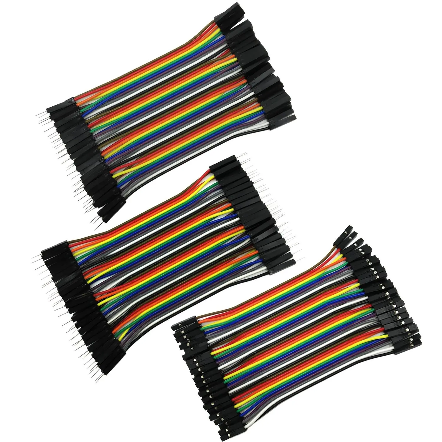 COMeap 120pcs 10CM 40pin Male to Female, 40pin Male to Male, 40pin Female to Female Breadboard Jumper Wire Ribbon Dupont Cables Kit