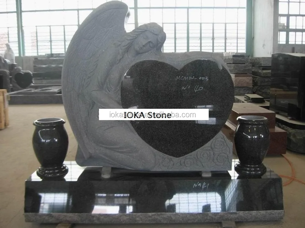 Headstone With Angel Wings Engraving,Angel Etching Headstone - Buy