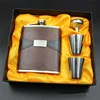 7oz Portable hip flask gift set best man gift stainless steel hip flask