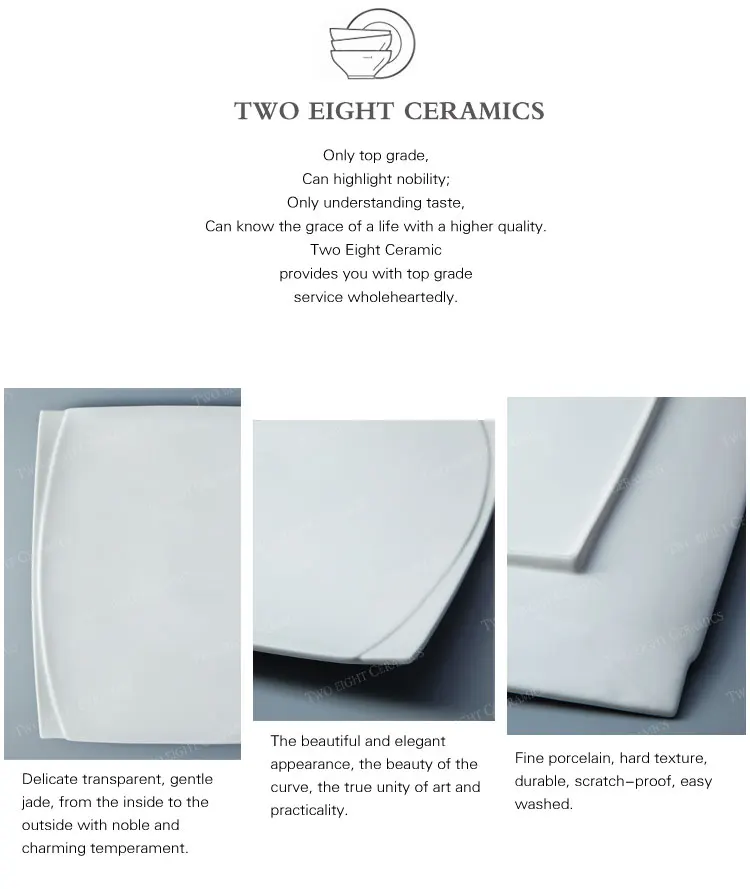 2018 Hot Products Ceramic Ware Square Plate,  Hotel Collection Plates Square Plate>