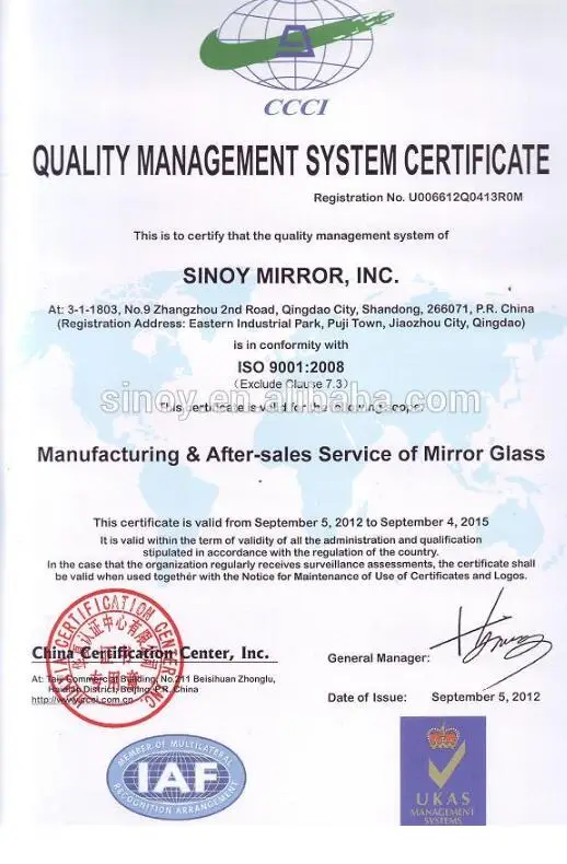3mm To 8mm Thickness Sheet Glass Prices Mirror/plate Glass Mirror Price