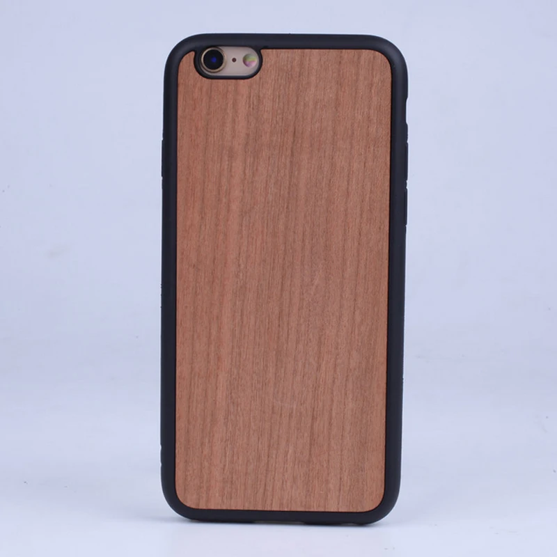 Real Wood + TPU Cover for Iphone 6 / 7 / 8 Plus Back Hard Wooden case