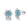 Christmas Earring Blue Stone Snowflake Earring Design for Ladies