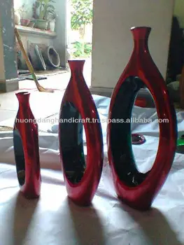 Tall Red Black Hole Vase