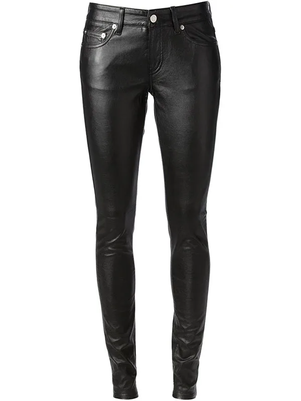 women's stretch leather pants