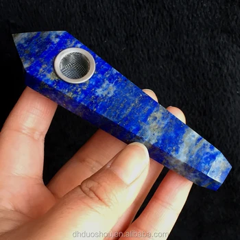 Natural Amethyst Fluorite Lapis Lazuli Crystal Quartz Smoking Pipe For Tobacc WD