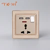 Multi function usb universal electrical wall switch socket