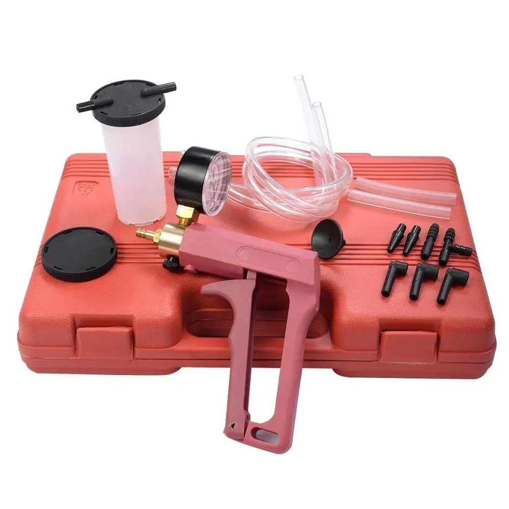 Hand Held Vacuum Pump Brake Bleeder Tester Set Bleed Car Motorbike Bleeding Kit