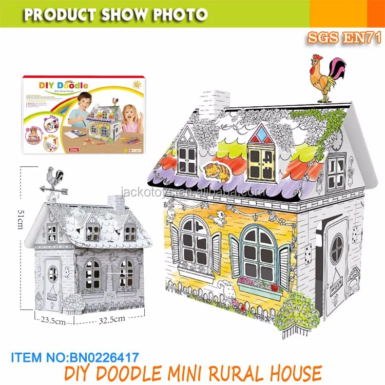 Cardboard Playhouse Coloring House 20 Inches Tall DIY doodle drawing toy for kids, View Coloring House toy, JACKOTOYS Product Details from Jacko Toys
