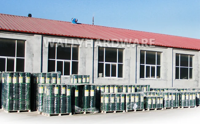SRL6005 Green Scroll Top Pvc Plastic Coated Galvanized Twisted Double Loop Woven Garden Wire Fence Fencing