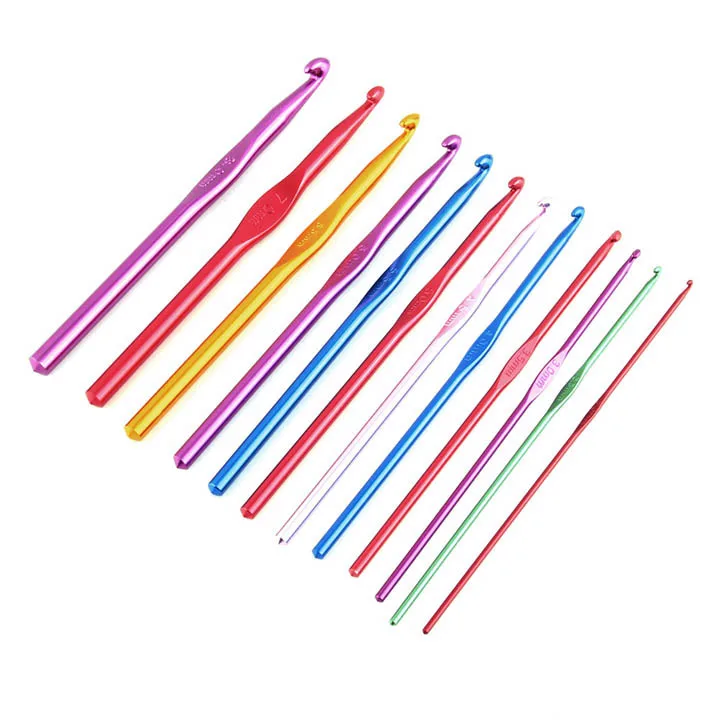 Knitting Crochet Hook Needle Steel Set 12pcs 2.0mm,2.5mm,3.0mm,3.5mm,4