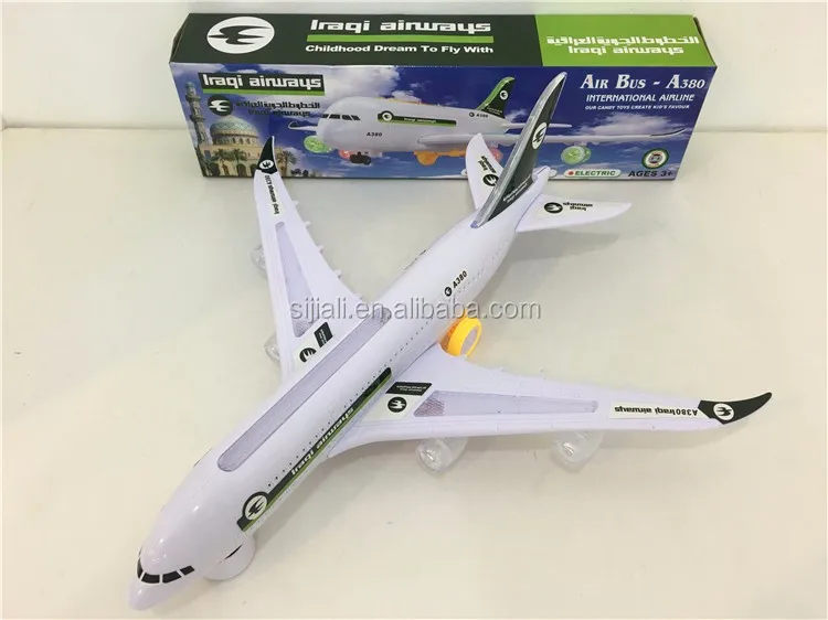 Kids Toys Qatar Air Bus Airliner Air Plane Model A380 With Light And