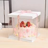 Luxury food grade plastic PET transparent wedding cake boxes gift recyclable