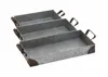 Set of 3 piece Galvanized style Metal rectangle food serving tray