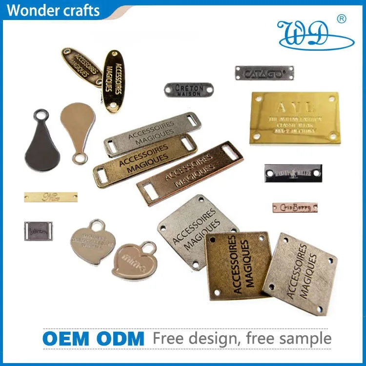 Custom Brand Metal Logo Embossed Alloy Aluminum Antique Brass Bronze