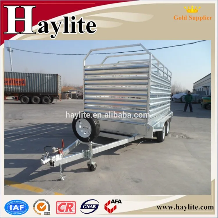 Tandem Axle Livestock Trailer Sheep Trailer with Cage Qingdao Supplier.jpg