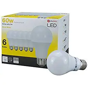 Utilitech 6-Pack 9-Watt (60W Equivalent) 3000K A19 Medium Base (E-26) Warm White Indoor LED Bulbs