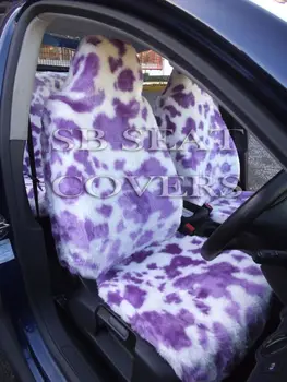 Lilac Cow Furry Faux Fur Car Seat Covers Buy Universal Car Seat