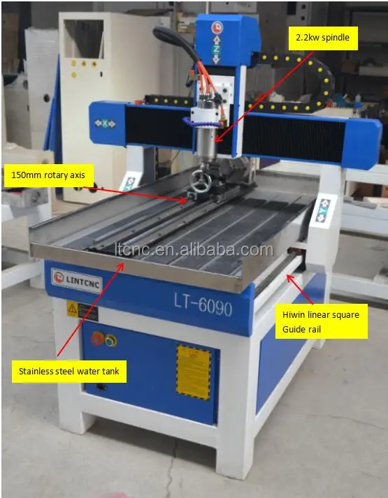 Oversea services LT-6090 60x90 cm cnc metal milling machine cnc router engraver for aluminum with water mist