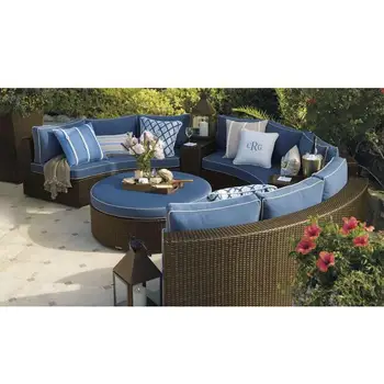 Outdoor Furniture Curved Hot Rattan Sofa Affordable Outdoor Furniture Curved Hot