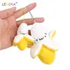 Yan text cute smiley expression suede small banana mobile phone backpack key chain fried chicken pieces hang pendant plush toys