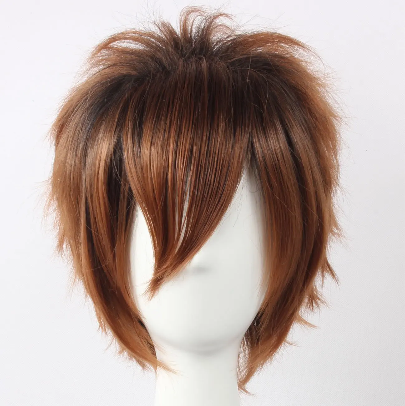 Coolsky Wig Dark Brown Wig Short Dark Brown Layered Wig Sawada Tsunayoshi HIT
