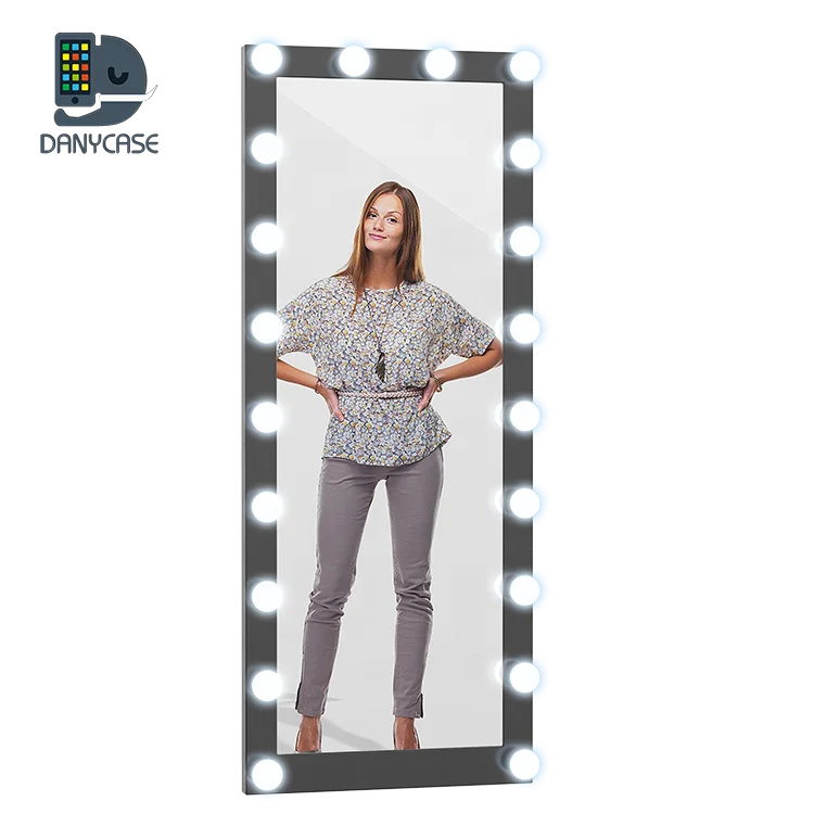 Led Floor Standing Vanity Mirror With Light Hollywood Makeup Mirror Led