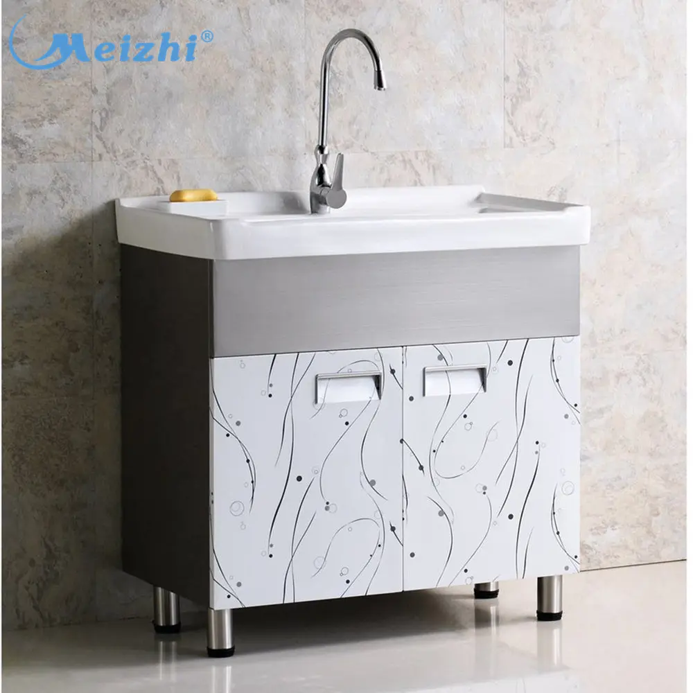 China Stainless Steel Floor Standing Design Bathroom Vanity With China Stainless Steel Floor Standing