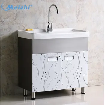 China Stainless Steel Floor Standing Design Bathroom Vanity With