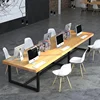 industrial loft office furniture table office desk for staff wood office table custom size moq is 1 set