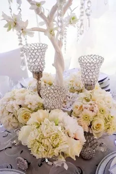Beautiful Crystal Candle Holder Acrylic Crystal Wedding Centerpieces