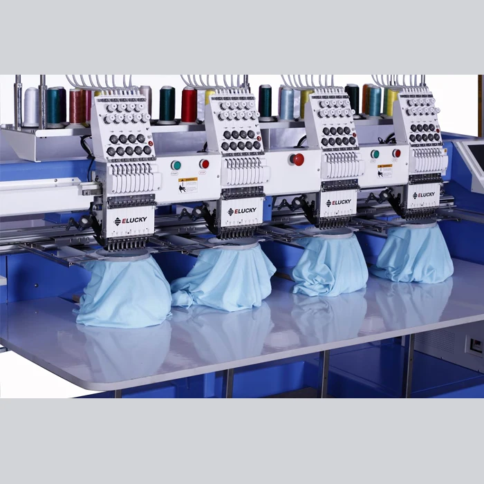 Elucky 15 Colors Commercial Four Heads Best Embroidery Machine With ...