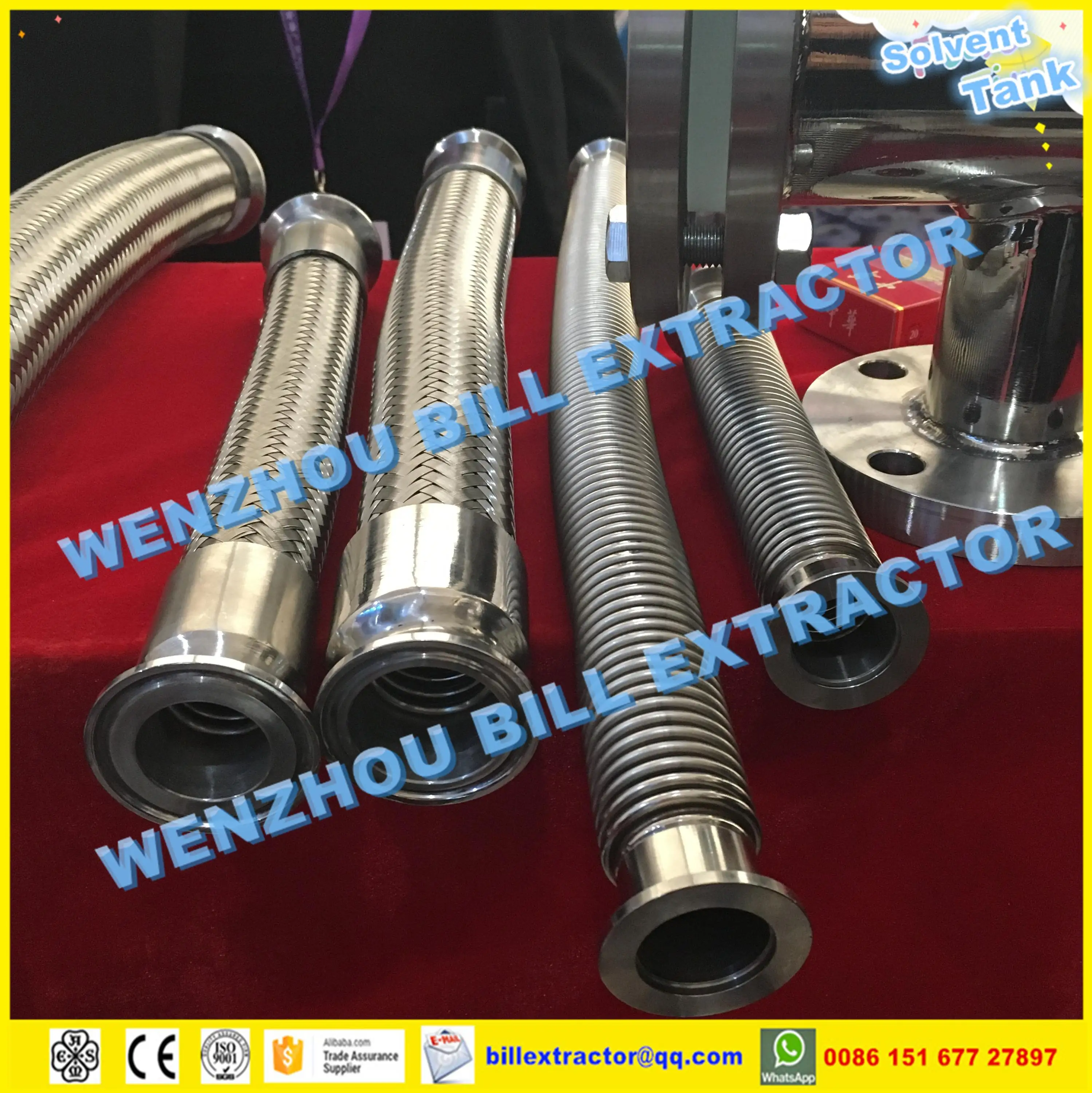 Stianless Steel Dn50 Triclamp Flexible Hose With Bellow 200mm Long