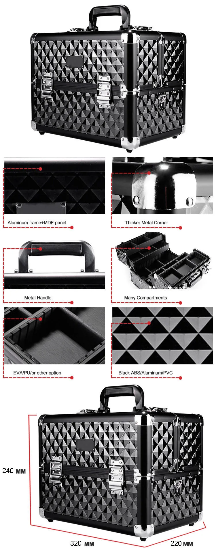 Fashion Makeup Cases Wholesale Price Cosmetic Case Professional