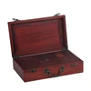Harwoo custom antique red wooden diy gift storage box for gift input packing with logo
